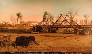 L.A. Huffman photo Logan's Rustic Bridge Miles City, circa 1880